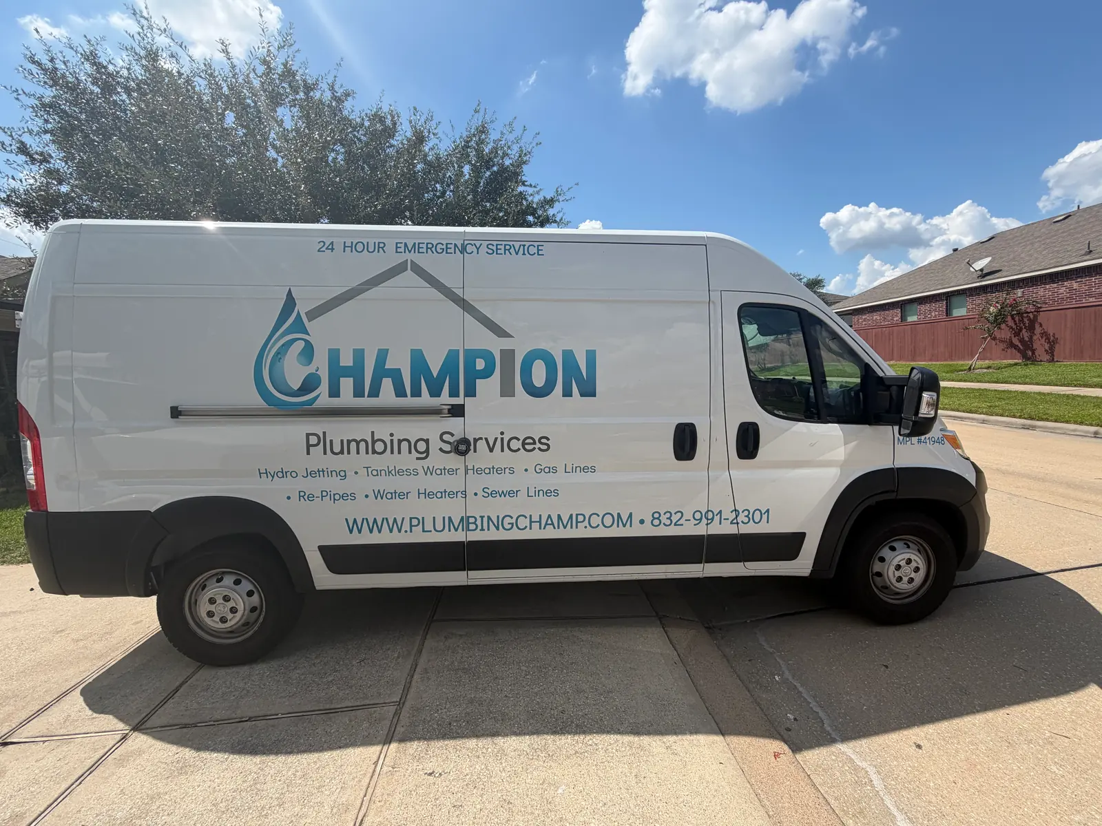 Champion Plumbing Services service van