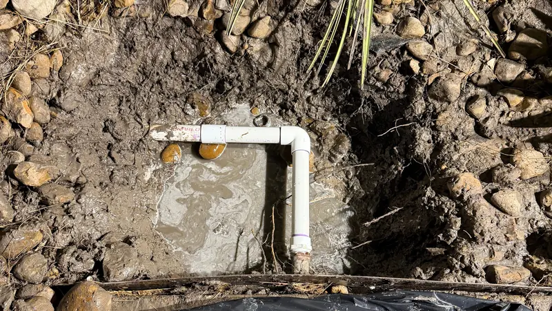 Exposed main water line during a Champion repair in Houston